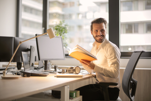 Man in office